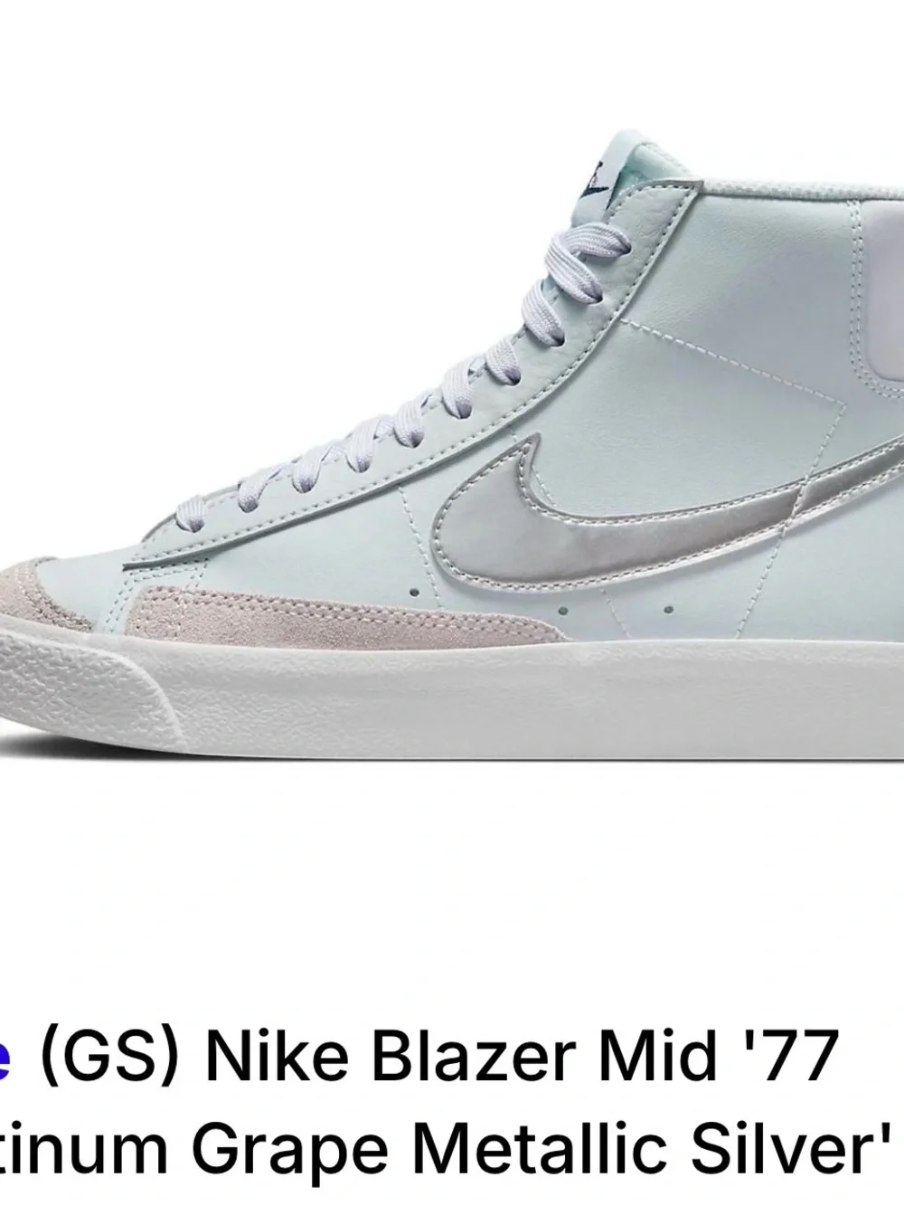 Nike Women's Blazer Mid Lace-Up in Platinum Grape & Metallic Silver